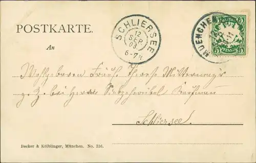 Ansichtskarte Kochel am See Walchensee - Haus 1903