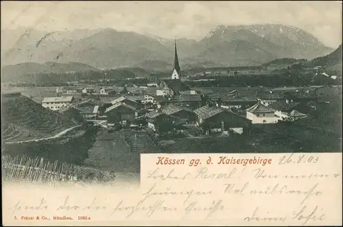 Ansichtskarte Kössen (Tirol) Blick auf die Stadt 1903