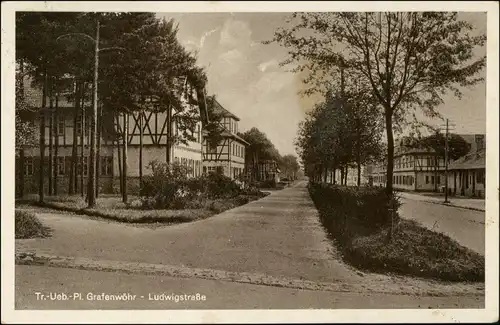 Ansichtskarte Grafenwöhr Truppenübungsplatz - Ludwigstrasse 1937