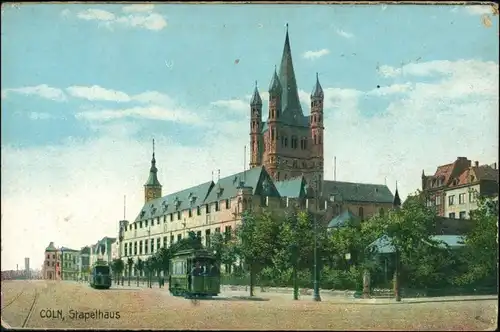 Ansichtskarte Altstadt-Nord Straßenpartie am Stapelhaus 1914 