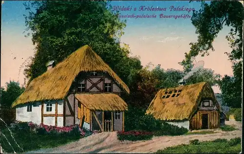 Postcard Polen Polska Polen / Polska Königreich - Dorf 1916