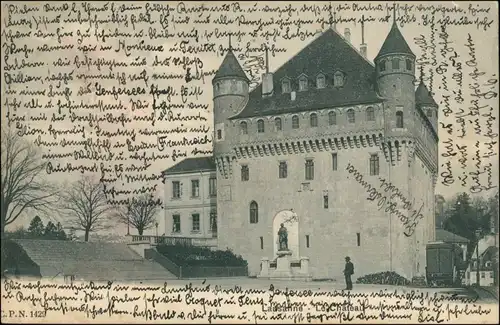Ansichtskarte Lausanne Le Chateau - Kutsche 1903