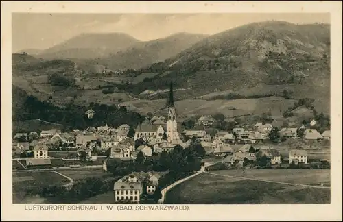 Ansichtskarte Schönau im Schwarzwald Partie an der Stadt 1923