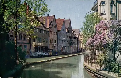 Ansichtskarte Ulm a. d. Donau Partie an der Blau 1920