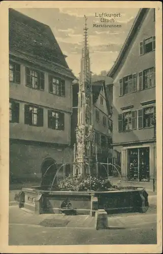 Ansichtskarte Bad Urach Marktbrunnen 1922 