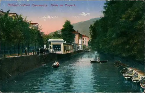 Ansichtskarte Bad Kreuznach Partie im Kurpark 1915