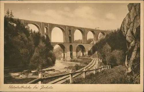 Ansichtskarte Jocketa-Pöhl Elstertalbrücke 1927