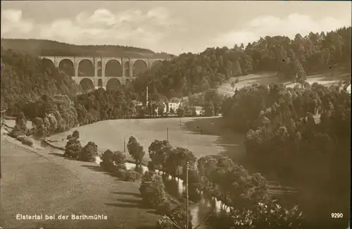 Ansichtskarte Jocketa-Pöhl Elstertalbrücke, Barthmühle 1928