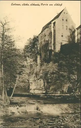 Ansichtskarte Lohmen (Sachsen) Blick auf das Schloss 1915