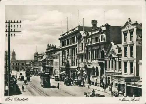 Postcard Port Elizabeth Main Street 1930