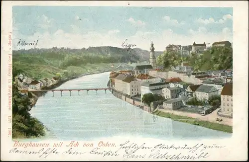 Ansichtskarte Burghausen Blick auf die Stadt 1903