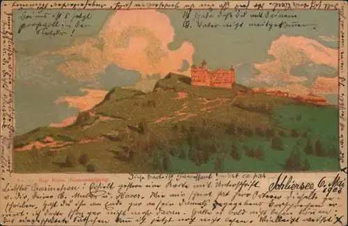 Ansichtskarte Arth SZ Rigi Kulm - Künstlerkarte 1903