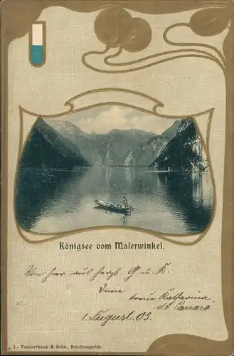 Ansichtskarte Schönau am Königssee Königssee - Goldrand AK 1903 Goldrand