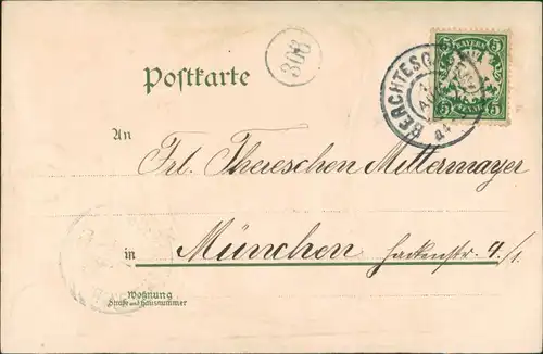 Ansichtskarte Schönau am Königssee Königssee - Goldrand AK 1903 Goldrand