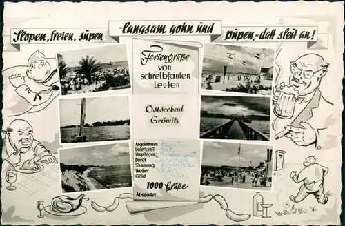 Ansichtskarte Grömitz (Holstein) Feriengrüße MB - Scherzkarte 1960 