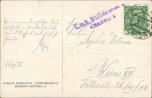 Postcard Krakau Kraków Barbarakirche 1916