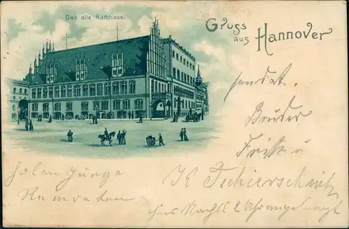 Ansichtskarte Hannover Altes Rathaus - Gruss aus 1905