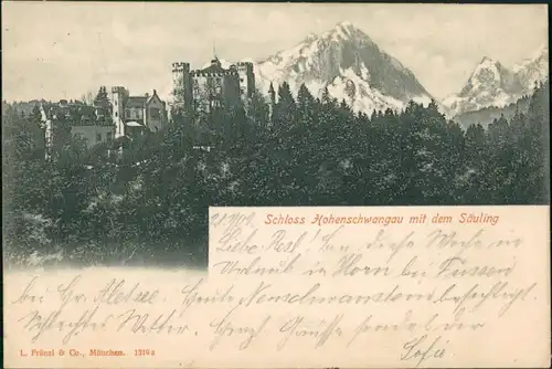 Ansichtskarte Hohenschwangau-Schwangau Schloss Hohenschwangau 1902