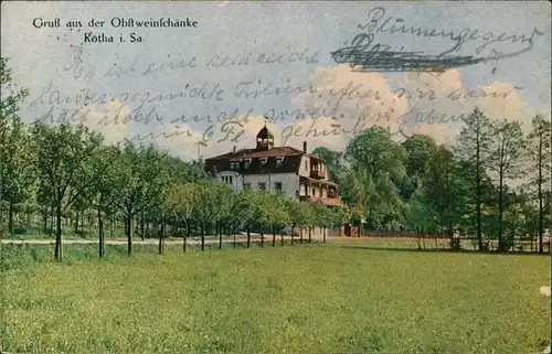 Ansichtskarte Rötha Obstweinschänke 1924