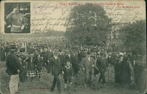 CPA Nancy Visite Grand Duc Nicolas de Russie 1912 