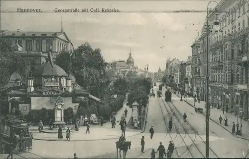 Ansichtskarte Hannover Georgstraße - Cafe Kröpcke 1910