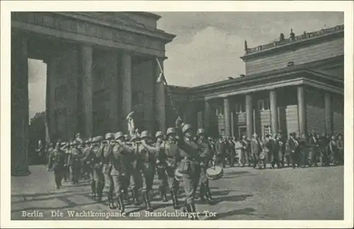 Ansichtskarte Mitte-Berlin Brandenburger Tor - Wachtkompanie 1934