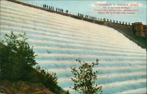 Ansichtskarte Schleiden-Gemünd Urfttalsperre - Überlauf 1911