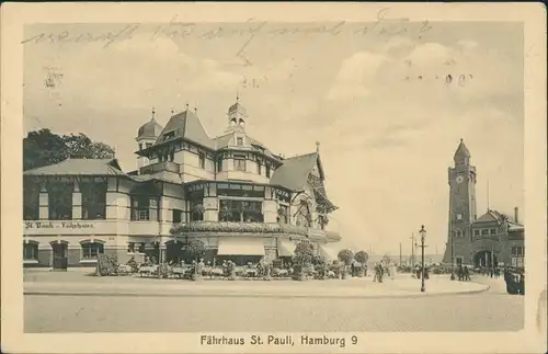Ansichtskarte St. Pauli-Hamburg Fährhaus St. Pauli - Straße 1912
