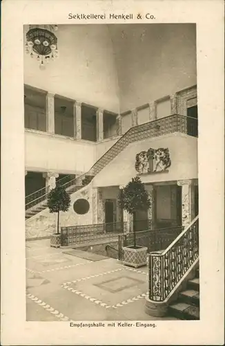 Ansichtskarte Biebrich-Wiesbaden Sektkellerei Henkell - Eingangshalle 1925