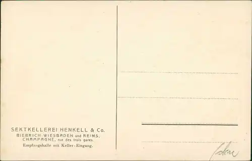 Ansichtskarte Biebrich-Wiesbaden Sektkellerei Henkell - Eingangshalle 1925