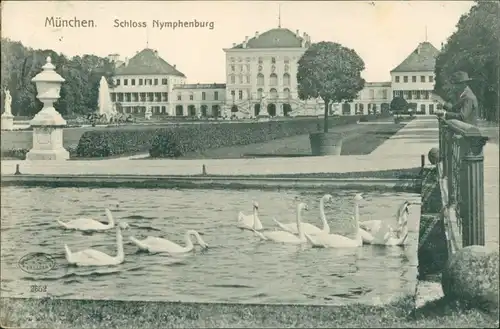 Ansichtskarte München Schloss Nymphenburg 1909 