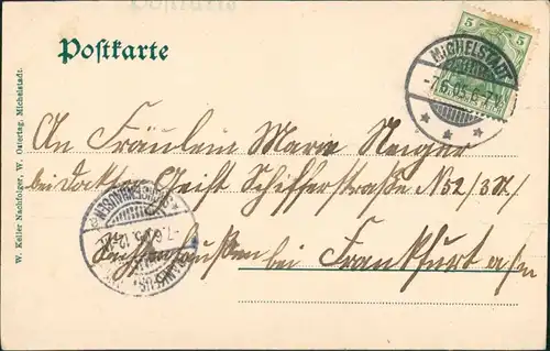 Ansichtskarte Michelstadt Marktplatz 1905