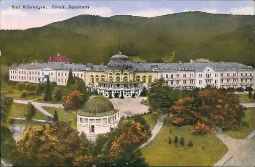Ansichtskarte Bad Wildungen Fürstl. Badehotel 1915