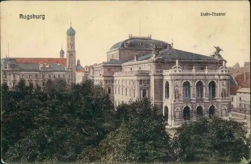 Ansichtskarte Augsburg Stadt-Theater 1915