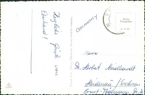 Postkaart Vaals Dreiländerblick 3 Briefmarken - Grenze 1959 