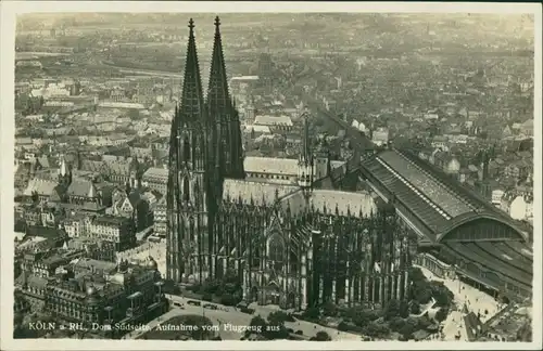 Ansichtskarte Köln Luftbild - Dom, Bahnhof 1929