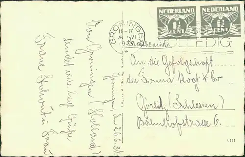 Postkaart Groningen Ged Zuiderdiep 1937