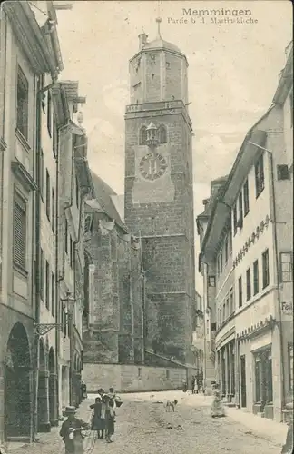 Ansichtskarte Memmingen Kirche und Straße 1906