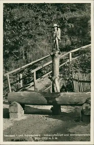 Ansichtskarte Titisee-Neustadt figürlicher Holzbrunnen 1934