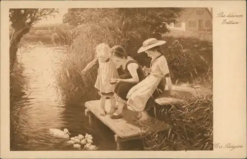 Ansichtskarte  Kinder Künstlerkarten - Die kleinen Entlein 1928