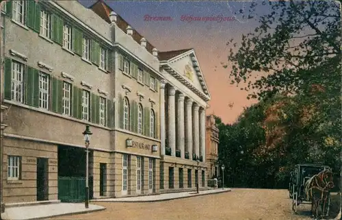 Ansichtskarte Bremen Partie am Schauspielhaus 1916