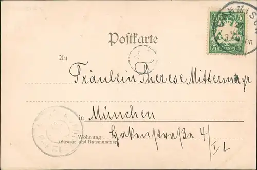 Ansichtskarte Garmisch-Partenkirchen Partie an der Stadt 1903