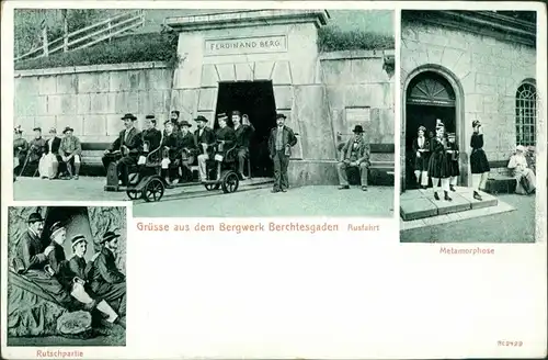 Ansichtskarte Berchtesgaden Mehrbild Salzbergwerk 1911