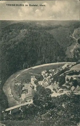 Ansichtskarte Treseburg Blick auf die Stadt 1914