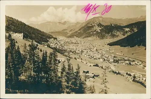Ansichtskarte Davos Blick auf die Stadt 1932