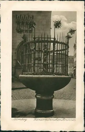 Ansichtskarte Nürnberg Gänsemännchen-Brunnen 1928