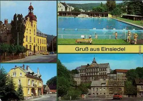 Einsiedel-Chemnitz Rathaus, Freibad, Café "Zur Talsperre", Oberschule "Carl von Ossietzky" 1986