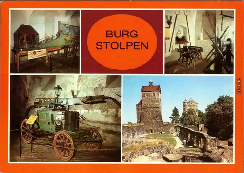 Stolpen Wasserkunst, Folterkammer, Feuersprizte, Burghof mit Seiger- und Johannisturm 1984