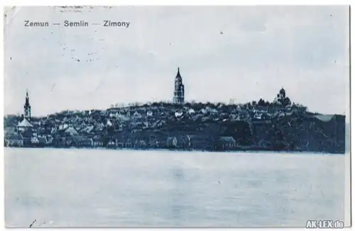 Semlin-Belgrad Zemun (Zimony / Земун ) Beograd (Београд) Panorama 1915