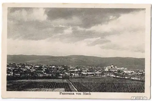 Postcard Nisch Niš Ниш Panorama 1918